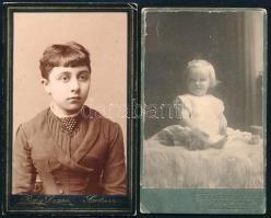 cca 1890-1900 2 db vizitkártya erdélyi műtermekből (Szenetra József Temesvár és Berky Dezső Szatmár)...