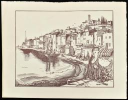 Vadász Endre (1901-1944): Tengerpart. Fametszet, papír, jelzés nélkül, 19,5x25 cm