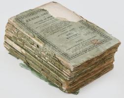 1843 Journal Asiatique, Ou Recueil de Mémoires, d'Extraits Et de Notices. Quatrieme Série. Tome II. No. 1-10. Francia nyelvű tudományos folyóirat teljes évfolyama, 1843. január-december. Ábrákkal, kihajtható mellékletekkel. Kiadói papírkötés, sérült, rossz állapotban.