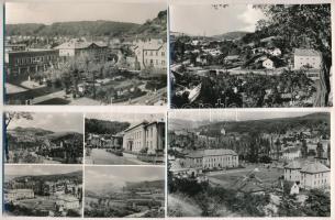 Salgótarján, Városi és megyei tanácsház, templom, gyár - 6 db modern Képzőművészeti Alap képeslap