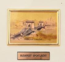 3 db aranyozott Budapest kép üvegezett keretben 12x12 cm