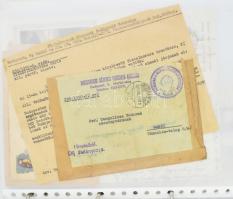 cca 1900-1950 Vegyes családi iratanyag tétel, levelezőlapok, levelek, meghívók, stb
