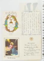 cca 1900-1950 Vegyes családi iratanyag tétel, levelezőlapok, levelek, meghívók, stb