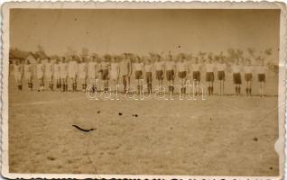 Szolnoki leventék, foci csapat, labdarúgók / Hungarian paramilitary youth organization "Levente", football team, photo (fa)