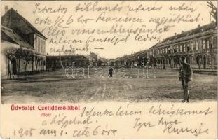 1905 Celldömölk, Fő tér. Kiadja Radó J. (fa)
