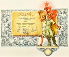 1959-1981 Vegyes szocialista oklevelek (közte Közbiztonsági Érem bronz fokozatának adományozó okleve...