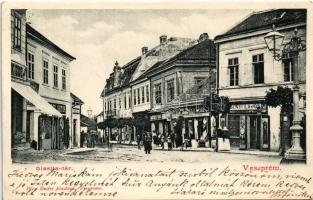 Veszprém, Gizella tér, Mautner T. és Társa, Weisz, Kelemen, Bokrossy Viktor üzlete. Pása Endre kiadása