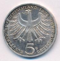 NSZK 1975G 5M Ag "Albert Schweitzer" T:AU patina FRG 1975G 5 Mark "Albert Schweitzer&...