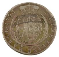 Német Államok / Szászország 1793IEC Tallér Ag "I. Frigyes Ágost" (27,68g) T:VF,F patina Ge...