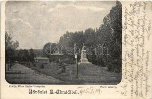 1905 Balatonalmádi, Parti sétány. Kiadja Pósa Endre (ázott / wet damage)