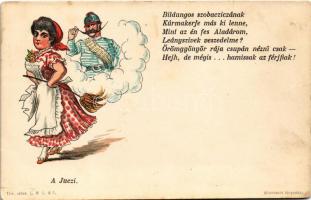 A Juczi - Bildungos szobacziczának kúrmakerje más ki lenne, mint az én fess Aladárom... Athenaeum kőnyomása. litho (EK)