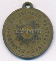 DN "Kossuth Lajos / Szabadság, Egyenlőség, Testvériség 1848" kétoldalas bronz emlékérem fü...