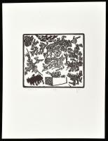 Banga Ferenc (1947-): Babits IX. (Babits mappából). Linómetszet, papír, jelzett, számozott (46/99). ...