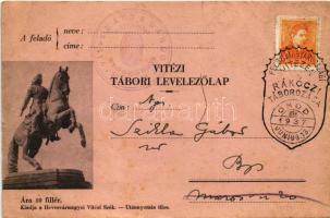 1937 Ónodi országgyűlés 1707-ben. Vitézi tábori levelezőlap, kiadja a Hevesvármegyei Vitézi Szék + "Felsőmagyarországi Vitézek Rákóczi Táborozása Ónod 1937" So. Stpl (EB)