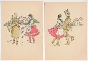 2 db RÉGI magyar bevonuláskori irredenta képeslap katonákkal. Kiadja a Délvidéki Egyetemi és Főiskolai Hallgatók Egyesülete / 2 pre-1945 Hungarian irredenta propaganda postcards of the entry of the Hungarian troops