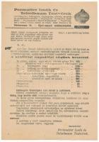 Perlmutter Izsák és Teitelbaum Testvérek hagyma-, zöldség-, magvak és gyümölcskereskedés kinyitható reklámlapja. Deák Ferenc u. 14.