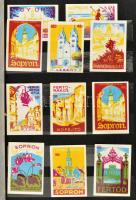 Magyar és külföldi gyufacímkék berakóban, 168 db