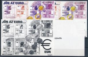 2001/50 Jön az EURO... 4 db-os emlékív garnitúra azonos sorszámmal (20.000)