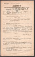 1930 Győr, Győr, Moson, Pozsony közigazgatásilag egyelőre egyesített vármegyék hivatalos értesítője