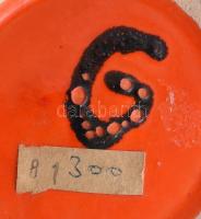 G jelzéssel iparművészeti vörös-narancssárga mázas váza, hibátlan, m: 29,5 cm