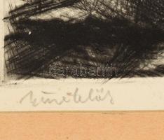 Iván Szilárd (1912-1988): Szüretelők (Duna?). Rézkarc, papír, jelzett. Lapon néhány apró folttal. Pa...