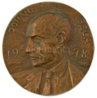 Dr. Sós András (1943-) 1978. "Johan Béla" egyoldalas, öntött bronz emlékérem (104mm) T:XF Hungary 1978. "Béla Johan" one-sided, cast bronze commemorative medallion. Sign.: András Sós, Dr. (104mm) C:AU  CS 256.