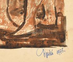 Durkó Gábor (1916-2003), 2 db mű: Női aktok és csoportkompozíció. Monotípia, papír, női aktok akt je...