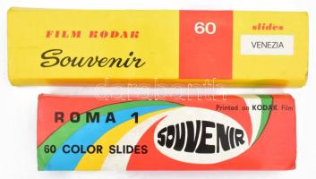 2×60 db Kodak diapozitív, eredeti tokjában (Róma, Velence)