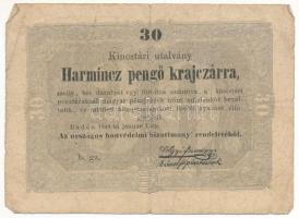 1849. 30kr "Kossuth bankó" T:VG Adamo G103
