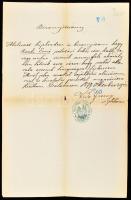 1877 Palotás, Bizonyítvány házassági akadály fenn nem állásáról pecséttel