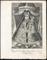 cca 1836 Soproni és pozsonyi Szűz Mária ábrázolások, 2 db rézmetszet, 21×15 cm