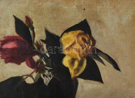 Olvashatatlan jelzéssel (Záborszky F.?). Csendélet. Olaj, vászon. Dekoratív, sérült fakeretben. 42x5...