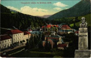 Vihnye, Vihnyefürdő, Kúpele Vyhne; látkép a Boleman emlékkel / general view, statue (kopott sarkak / worn corners)