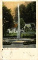 1904 Vihnye, Vihnyefürdő, Kúpele Vyhne; szökőkút. Jorges kiadása / fountain