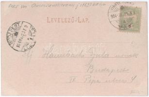 1904 Vihnye, Vihnyefürdő, Kúpele Vyhne; szökőkút. Jorges kiadása / fountain