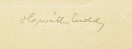 Horváth Endre (1896-1959): Boldog új évet. Rézmetszet. papír. Jelzett . 14x9cm