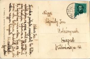 1934 Kiskunhalas, Sóstófürdő részlete. Vasúti levelezőlapárusítás 6199. (EB)