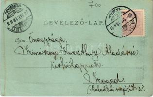 1899 (Vorläufer) Zombor, Sombor; Ferenc József laktanya este. Schön Adolf kiadása / military barrack...