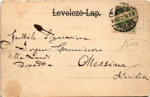 1900 Orsova, Vaskapu, I. Ferenc József tábla Szapáry Gyula és Baross Gábor neveivel. Ganz Antal kiad...