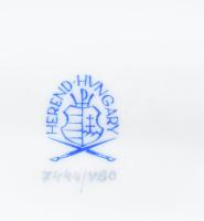 Herendi Viktória mintás kagylós kínáló, kézzel festett, jelzett, kis kopással, 23×22 cm