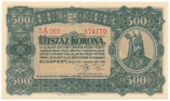 1923. 500K "5A 002 574770" "Magyar Pénzjegynyomda Rt. Budapest" nyomdahely jelöléssel T:F szép papír Adamo K34