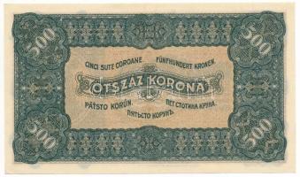 1923. 500K "5A 002 574770" "Magyar Pénzjegynyomda Rt. Budapest" nyomdahely jelöl...