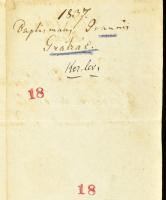 1837 Visegrád, latin nyelvű születési anyakönyvi kivonat/keresztlevél viaszpecséttel