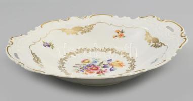 Reichenbach kínáló. Matricás virágmintával, áttöréssel, domború mintákkal díszített, jelzett, hibátlan, 24x21 cm