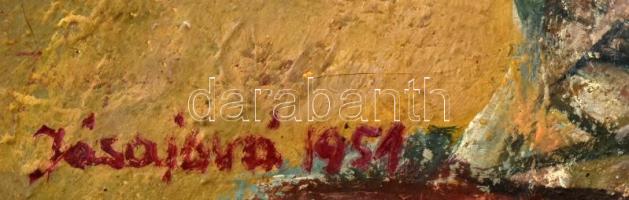 Olvashatatlan (Jasajova?) jelzéssel, feltehetően csehszlovák festő: Csendélet. Olaj, vászon. Dekorat...