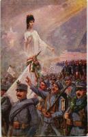 Büszke vagyok magyarjaimra! A m. kir. honvédelmi minisztérium hadsegélyező hivatala kiadása / WWI Austro-Hungarian K.u.K. military art postcard, patriotic propaganda, support fund (EK)