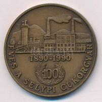 1990. "100 éves a Selypi Cukorgyár / Selypi Cukorgyár Emlékérme - Fennállása 100. évfordulója alkalmából" bronz emlékérem (42,5mm) T:AU