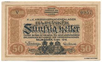 Hajmáskér / hadifogolytábor 1916. május 15. 50f római sorozat és arab sorszámozás T:F szép papír
Hu...