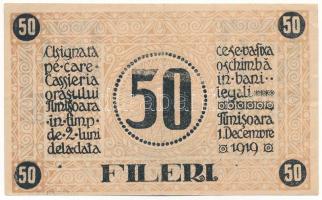 Románia / Temesvár 1919. 50f T:F 
Romania / Timisoara 1919. 50 Fileri C:F