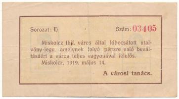 Miskolc 1919. május 14. 2K városi szükségpénz T:F